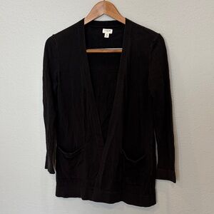 JCrew Classic Long Black Cardigan